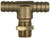 Brass Hose Barb Tee Fitting - 1/2" Hose Barb x 11/16" MPS