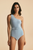 One-Shoulder Belted One-Piece Swimsuit in Powder Blue – Minimal Luxury Swimwear