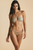 Textured Bandeau Bikini Set with Cut-Out Detail in Soft Gold – Boutique Swimwear