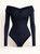 Navy Off-Shoulder Bodysuit