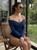 Navy Off-Shoulder Bodysuit