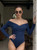 Navy Off-Shoulder Bodysuit