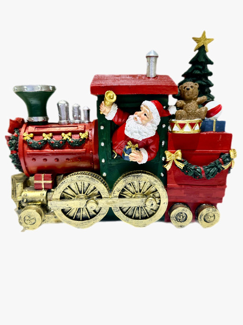 Santa - North Pole Train Resin 26cm Santa - North Pole Train Resin 26cm