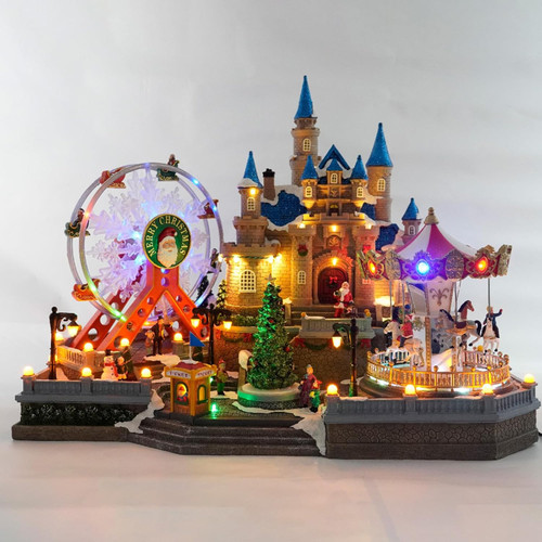 Christmas Castle and Fairground Village - Lights, Music & Movement - 59cm Christmas Castle and Fairground Village - Lights, Music & Movement - 59cm