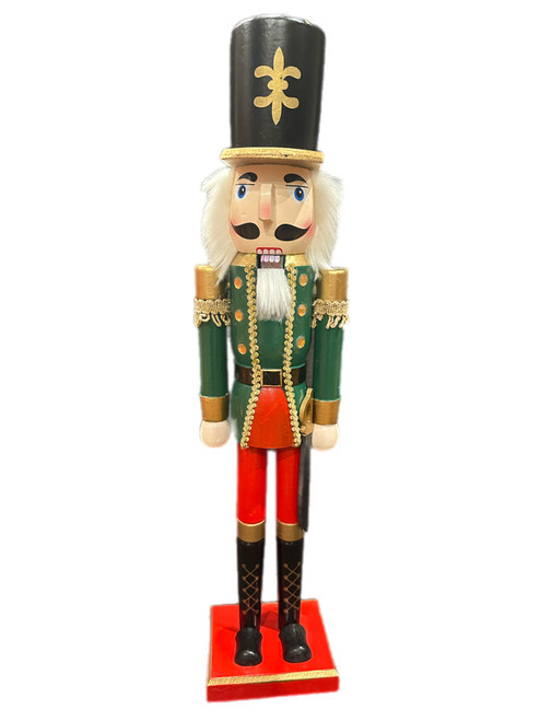 Nutcracker - Traditional GREEN JACKET & RED PANTS Wearing Sword 60cm