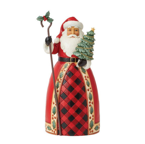 23cm Jim Shore Highland Glen Santa with Tree Cane - Christmas Decor 23cm Jim Shore Highland Glen Santa with Tree Cane - Christmas Decor
