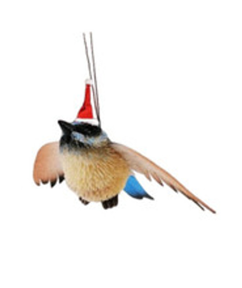 Blue Wren with Wings Bristlebrush Ornament - 15cm Christmas Decor Blue Wren with Wings Bristlebrush Ornament - 15cm Christmas Decor
