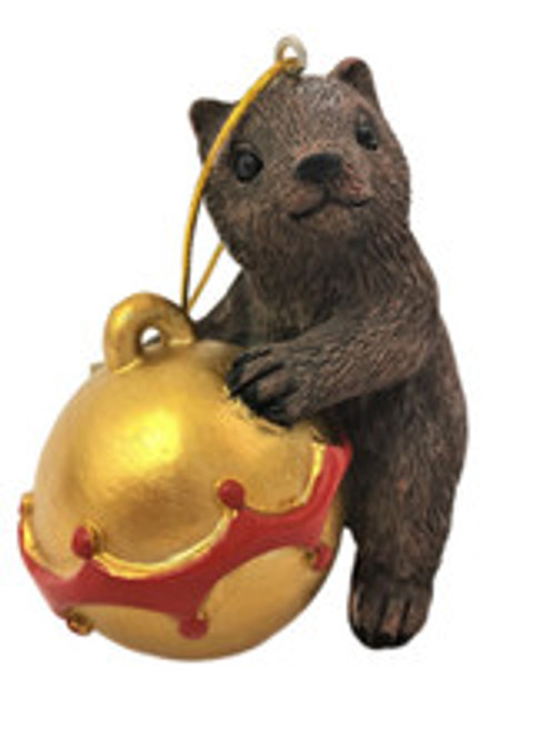 8-10cm Wombat on Bauble Resin Ornament - Festive Aussie Christmas Decor 8-10cm Wombat on Bauble Resin Ornament - Festive Aussie Christmas Decor