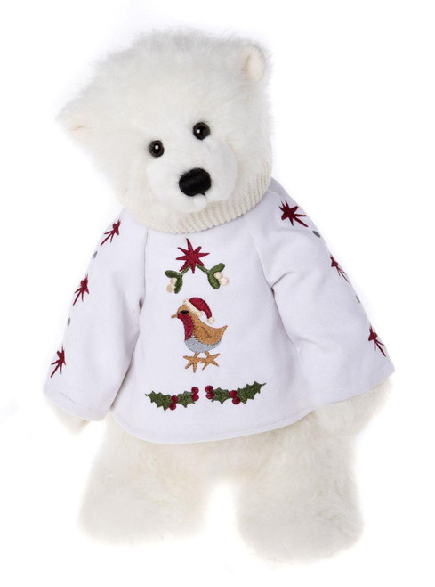 39cm Holly Jolly Polar Bear Plush - Charlie Bears Christmas Gift 39cm Holly Jolly Polar Bear Plush - Charlie Bears Christmas Gift
