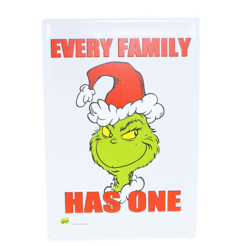 35cm Grinch Every Family Metal Sign - Festive Christmas Decor 35cm Grinch Every Family Metal Sign - Festive Christmas Decor