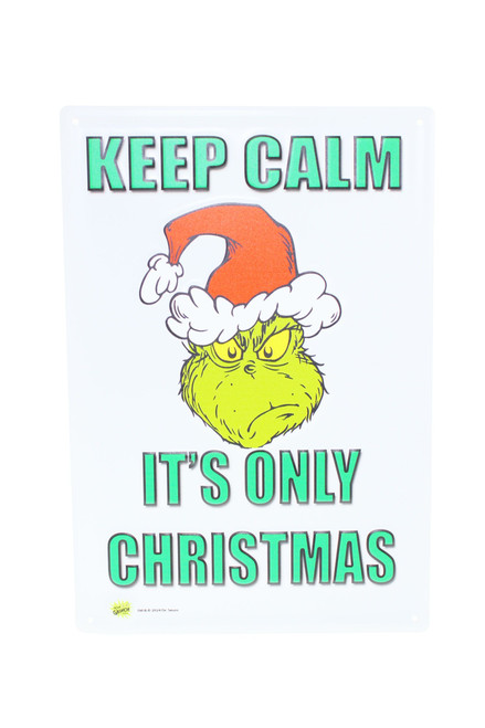 35cm Grinch Keep Calm Metal Sign - Festive Christmas Decor 35cm Grinch Keep Calm Metal Sign - Festive Christmas Decor