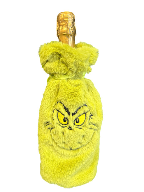 10x27cm Grinch Wine Bottle Cover - Festive Christmas Holiday Decor 10x27cm Grinch Wine Bottle Cover - Festive Christmas Holiday Decor