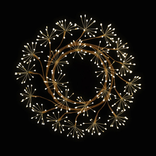 60cm Twinkle Starburst Wreath with 360 Warm White LEDs - Festive Christmas Decor 60cm Twinkle Starburst Wreath with 360 Warm White LEDs - Festive Christmas Decor