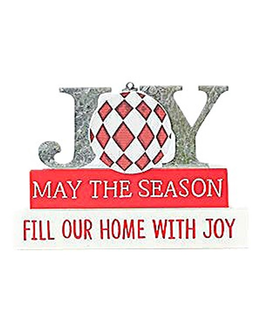 26cm Joy Christmas Table Stack Sign - Festive Holiday Decor 26cm Joy Christmas Table Stack Sign - Festive Holiday Decor