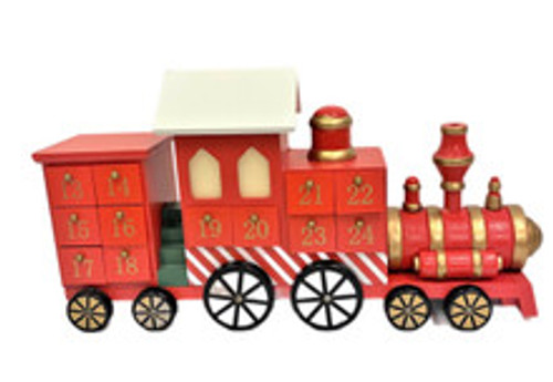 1 Cart Train Advent Calendar - 41cm Festive Reusable Christmas Countdown 1 Cart Train Advent Calendar - 41cm Festive Reusable Christmas Countdown