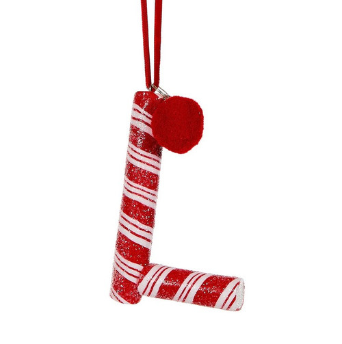 10cm Candy Cane Letter L Hanging Ornament - Christmas Tree Decor 10cm Candy Cane Letter L Hanging Ornament - Christmas Tree Decor