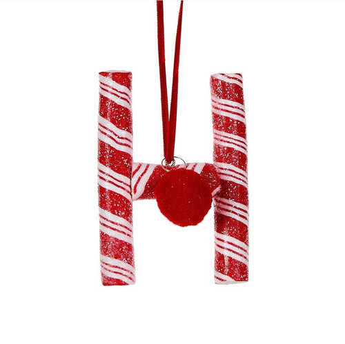 10cm Candy Cane Letter H Hanging Ornament - Christmas Tree Decor 10cm Candy Cane Letter H Hanging Ornament - Christmas Tree Decor