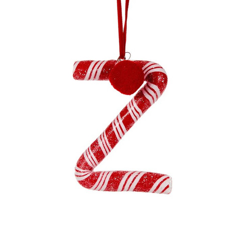 10cm Candy Cane Letter Z Hanging Ornament - Christmas Tree Decor 10cm Candy Cane Letter Z Hanging Ornament - Christmas Tree Decor