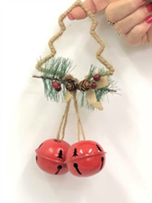 Tree with Double Balls Bell Ornament - 18cm Christmas Decor Tree with Double Balls Bell Ornament - 18cm Christmas Decor