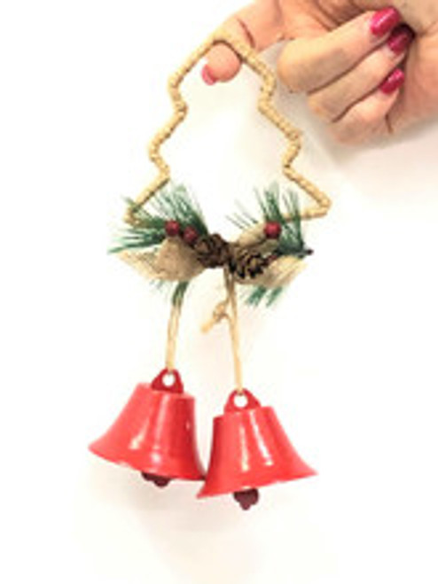 Tree with Double Bells Ornament - 18cm Christmas Tree Decor Tree with Double Bells Ornament - 18cm Christmas Tree Decor