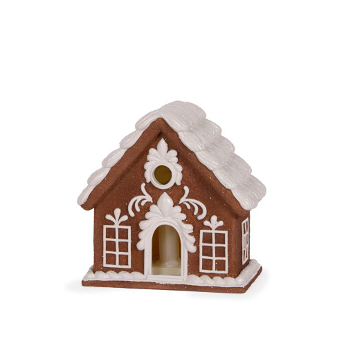 17cm LED Gingerbread House with Door - Christmas Holiday Decoration 17cm LED Gingerbread House with Door - Christmas Holiday Decoration