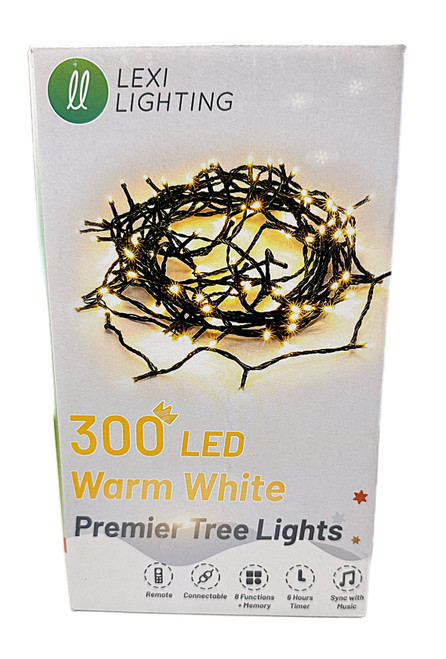Warm White Premier Tree Christmas Lights 300 LED - 7.5m Connectable Warm White Premier Tree Christmas Lights 300 LED - 7.5m Connectable