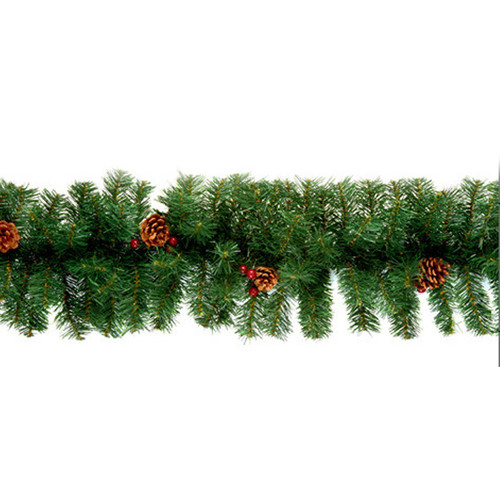 PVC Christmas Garland with Cones & Berries - 270cm Holiday Decor PVC Christmas Garland with Cones & Berries - 270cm Holiday Decor
