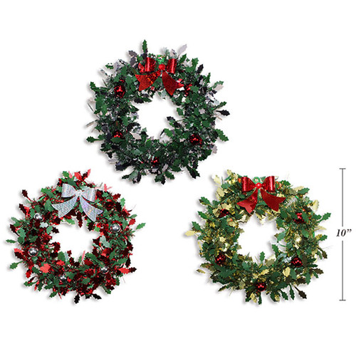 Pine Christmas Tinsel Wreath - 24.8cm Holiday Decor Pine Christmas Tinsel Wreath - 24.8cm Holiday Decor