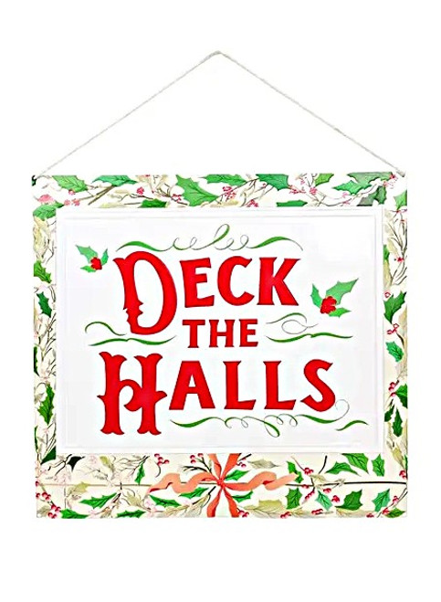 45cm Deck The Halls Metal Sign - Festive Christmas Wall Hanger 45cm Deck The Halls Metal Sign - Festive Christmas Wall Hanger