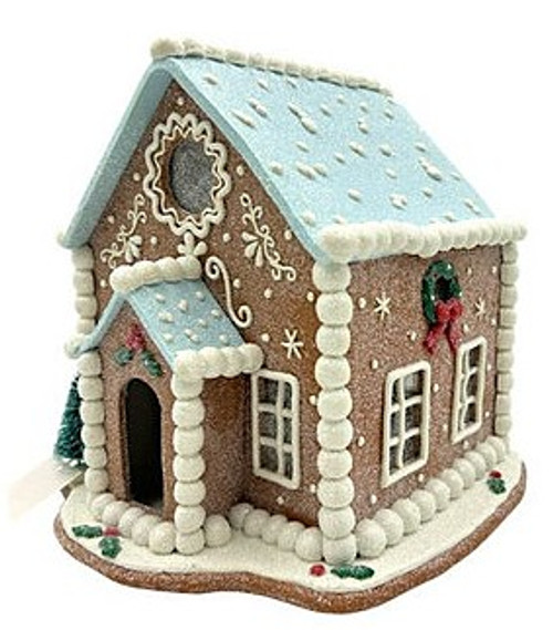 23cm LED Pastel Sweet Blue Gingerbread House - Christmas Holiday Decor 23cm LED Pastel Sweet Blue Gingerbread House - Christmas Holiday Decor