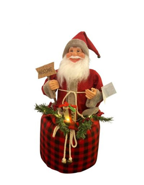 60cm LED Santa in Sack - Battery-Operated Christmas Decor 60cm LED Santa in Sack - Battery-Operated Christmas Decor