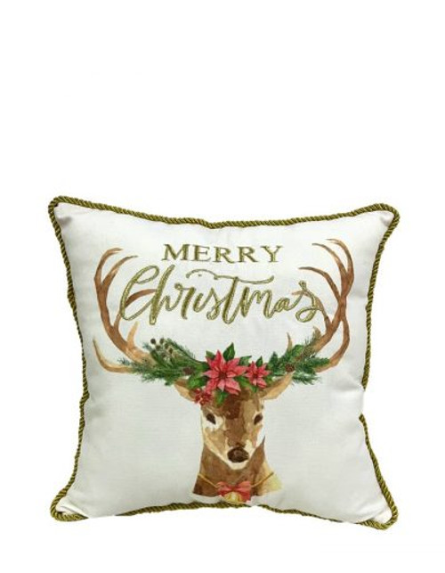 40cm Reindeer Merry Christmas Pillow - Festive Christmas Decor 40cm Reindeer Merry Christmas Pillow - Festive Christmas Decor