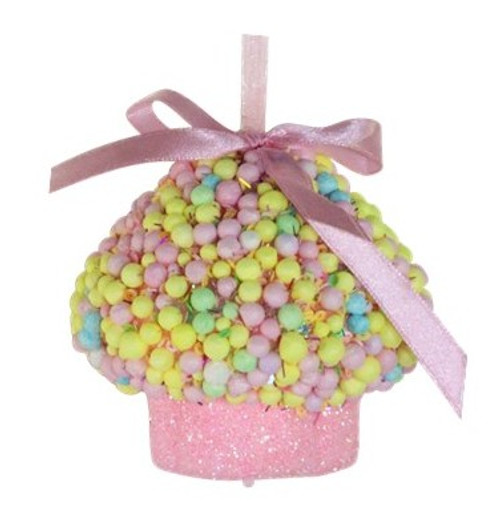 9cm Pastel Pink Cupcake Sprinkle Decor - Festive Christmas Ornament 9cm Pastel Pink Cupcake Sprinkle Decor - Festive Christmas Ornament