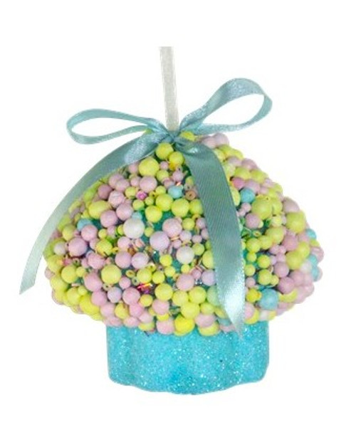 9cm Pastel Blue Cupcake Sprinkle Decor - Festive Christmas Ornament 9cm Pastel Blue Cupcake Sprinkle Decor - Festive Christmas Ornament