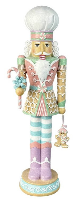 46cm Pastel Nutcracker with Gingerbread Cookie - Christmas Holiday Decor 46cm Pastel Nutcracker with Gingerbread Cookie - Christmas Holiday Decor