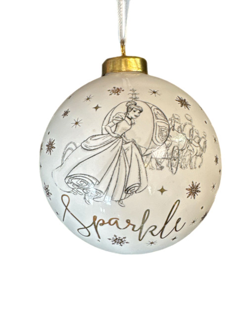 'Cinderella' Disney Sparkle Ceramic Bauble - Festive Christmas Ornament 'Cinderella' Disney Sparkle Ceramic Bauble - Festive Christmas Ornament