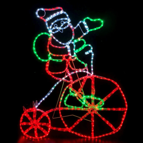 103cm LED Santa with Bike - Outdoor Christmas Silhouette Decoration 103cm LED Santa with Bike - Outdoor Christmas Silhouette Decoration