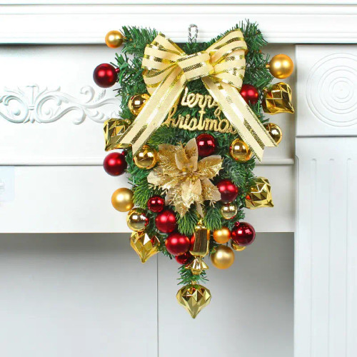 Gold Christmas Swag - 47cm Indoor/Outdoor Holiday Decor Gold Christmas Swag - 47cm Indoor/Outdoor Holiday Decor