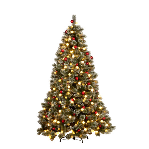 Christmas Tree with Multi Function Lights- Snowy Bristle 7.5ft Christmas Tree with Multi Function Lights- Snowy Bristle 7.5ft
