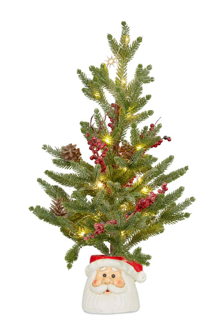 LED Christmas Tree in Santa Pot - 55cm Holiday Decor LED Christmas Tree in Santa Pot - 55cm Holiday Decor
