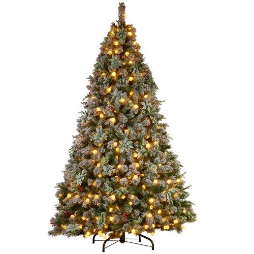 Christmas Tree - Snowy Crown Pine with LED lights 9 foot - 275cm