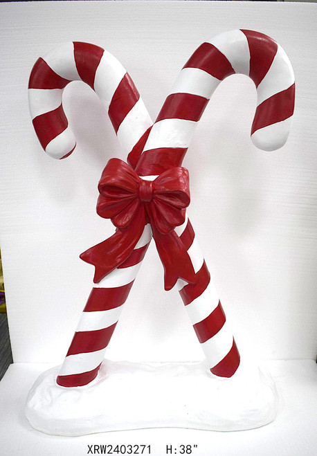 Large Resin Candy Cane - 96cm Indoor/Outdoor Christmas Decor Large Resin Candy Cane - 96cm Indoor/Outdoor Christmas Decor