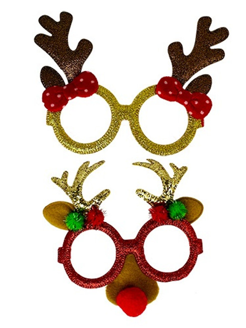 XMAS GLASSES - GLITTER CHARACTERS XMAS GLASSES - GLITTER CHARACTERS
