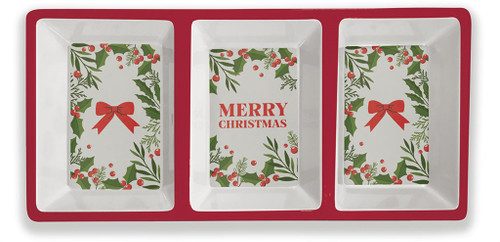 XMAS MELAMINE TRAY SET - 3 PIECES - BOXED XMAS MELAMINE TRAY SET - 3 PIECES - BOXED