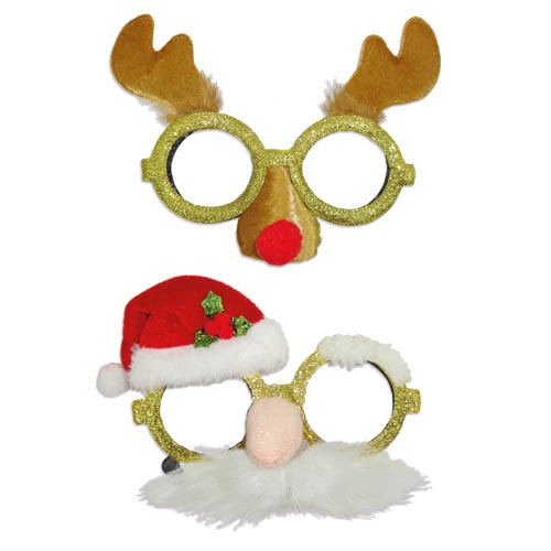 NOVELTY XMAS GLASSES - ASSORTED NOVELTY XMAS GLASSES - ASSORTED