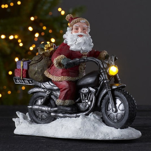 30cm Santa on Motorbike with LED & Music - Festive Christmas Decor 30cm Santa on Motorbike with LED & Music - Festive Christmas Decor