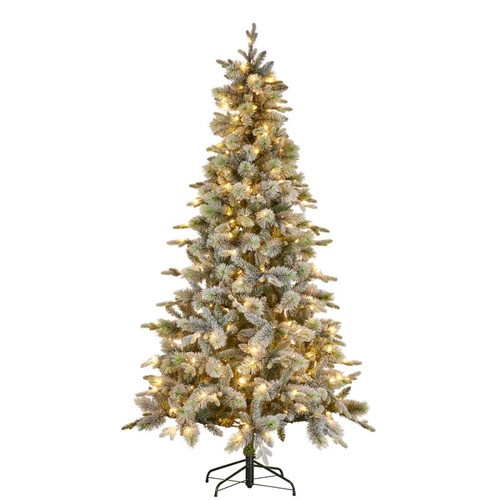 Snowy Stamford Spruce Christmas Tree with LED Lights - 229cm (7.5ft) Holiday Decor Snowy Stamford Spruce Christmas Tree with LED Lights - 229cm (7.5ft) Holiday Decor