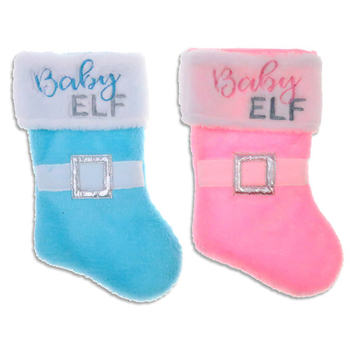 Baby Christmas Stocking - 33cm Pink or Blue Baby Christmas Stocking - 33cm Pink or Blue