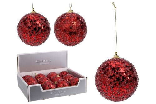 Foam Bauble - Glitter RED - 8cm Foam Bauble - Glitter RED - 8cm