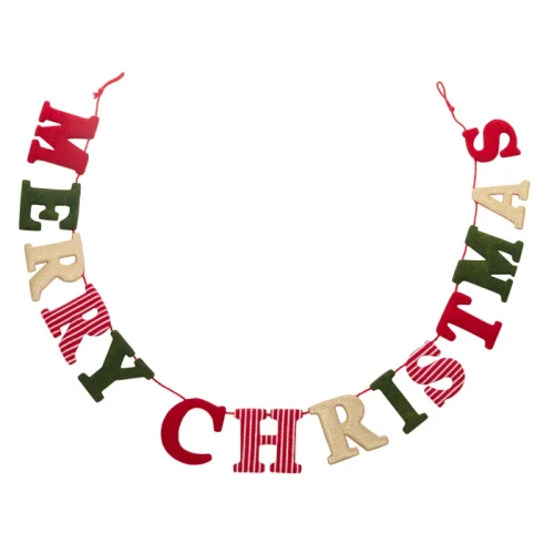 Merry Christmas Fabric Garland 195cm